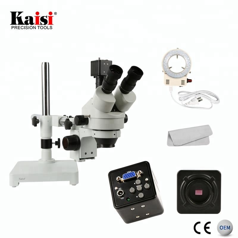 Kaisi 7X-45X Digital Zoom PCB  - Trinocular Stereo Microscope 7X-45X recension och pris